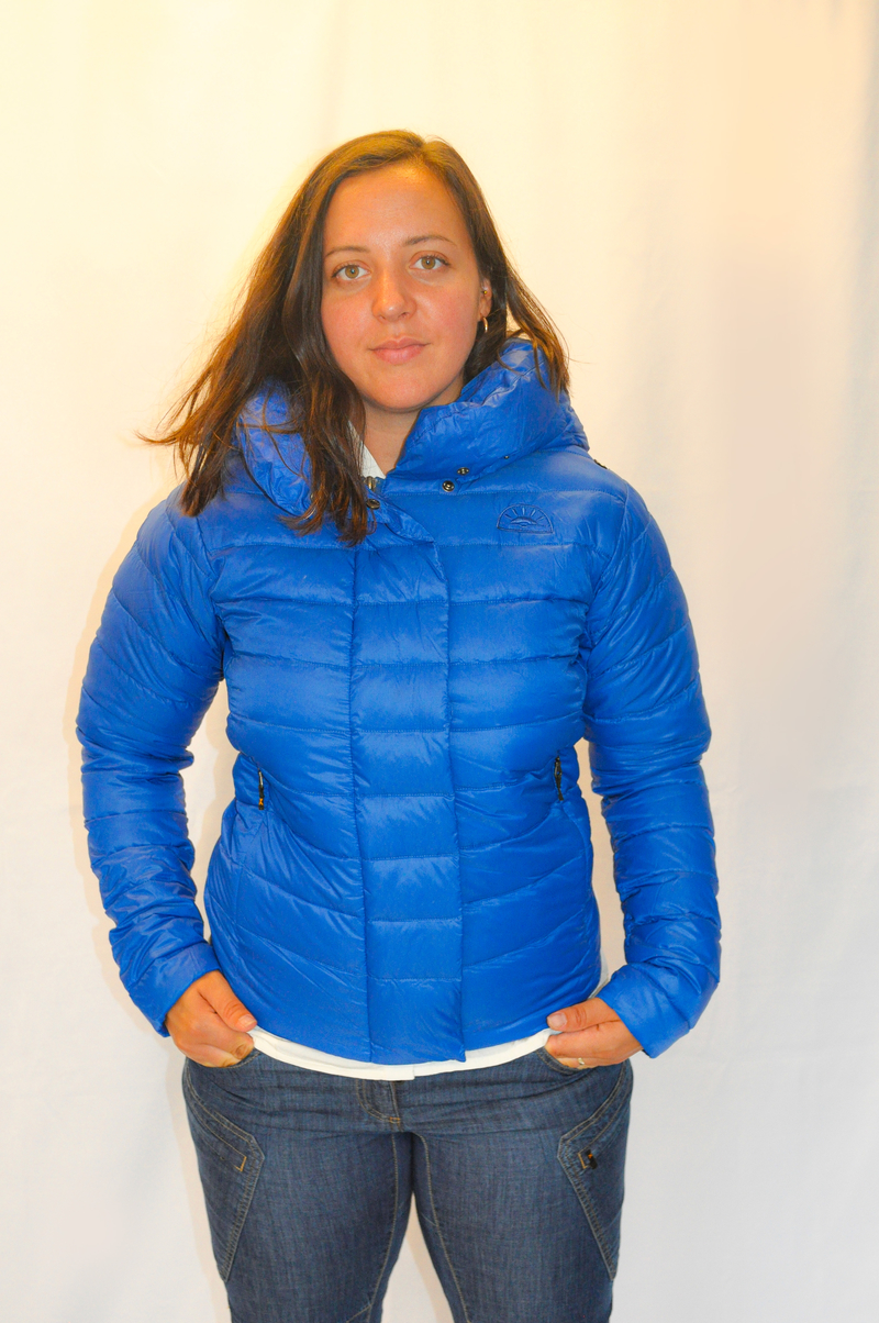 Woman Down Jacket with Hood - front