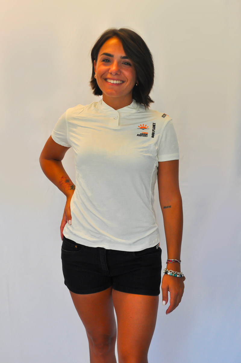 T shirt in Bambù con Bottone Donna Stampata - 2