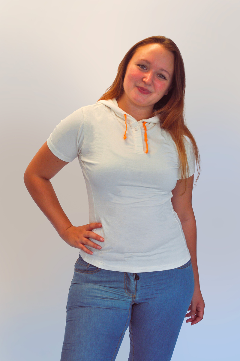 T shirt in Bambù con Cappuccio Donna - 2