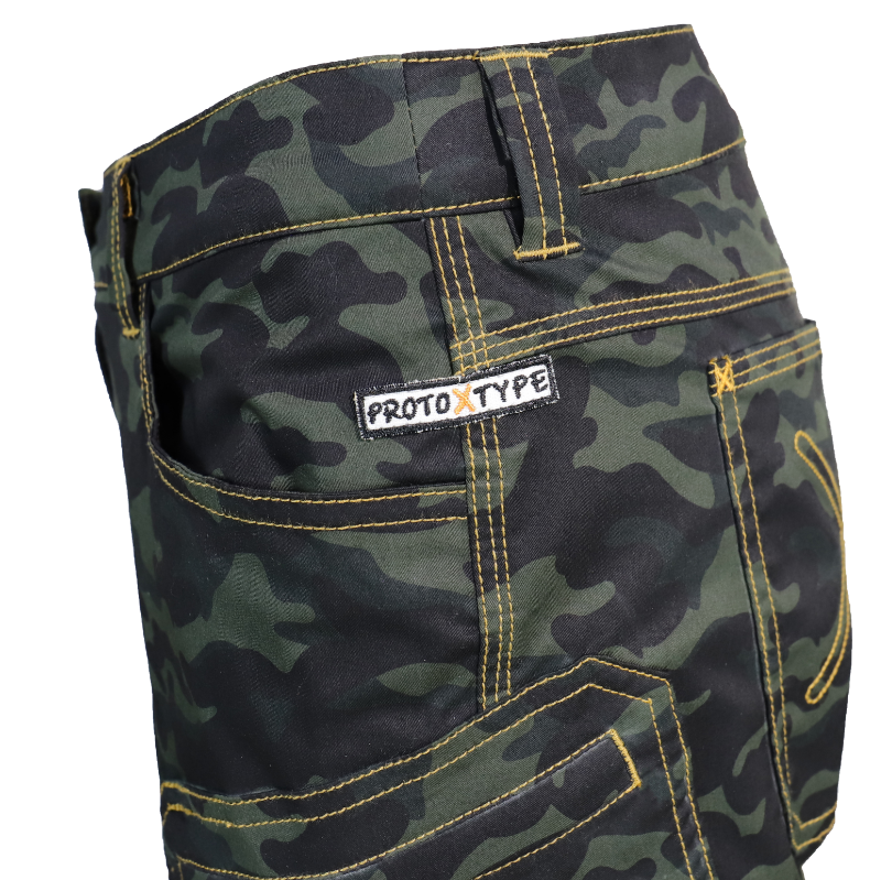 Jeans Camouflage Blu Donna 7 Tasche Cotone Organico - 2