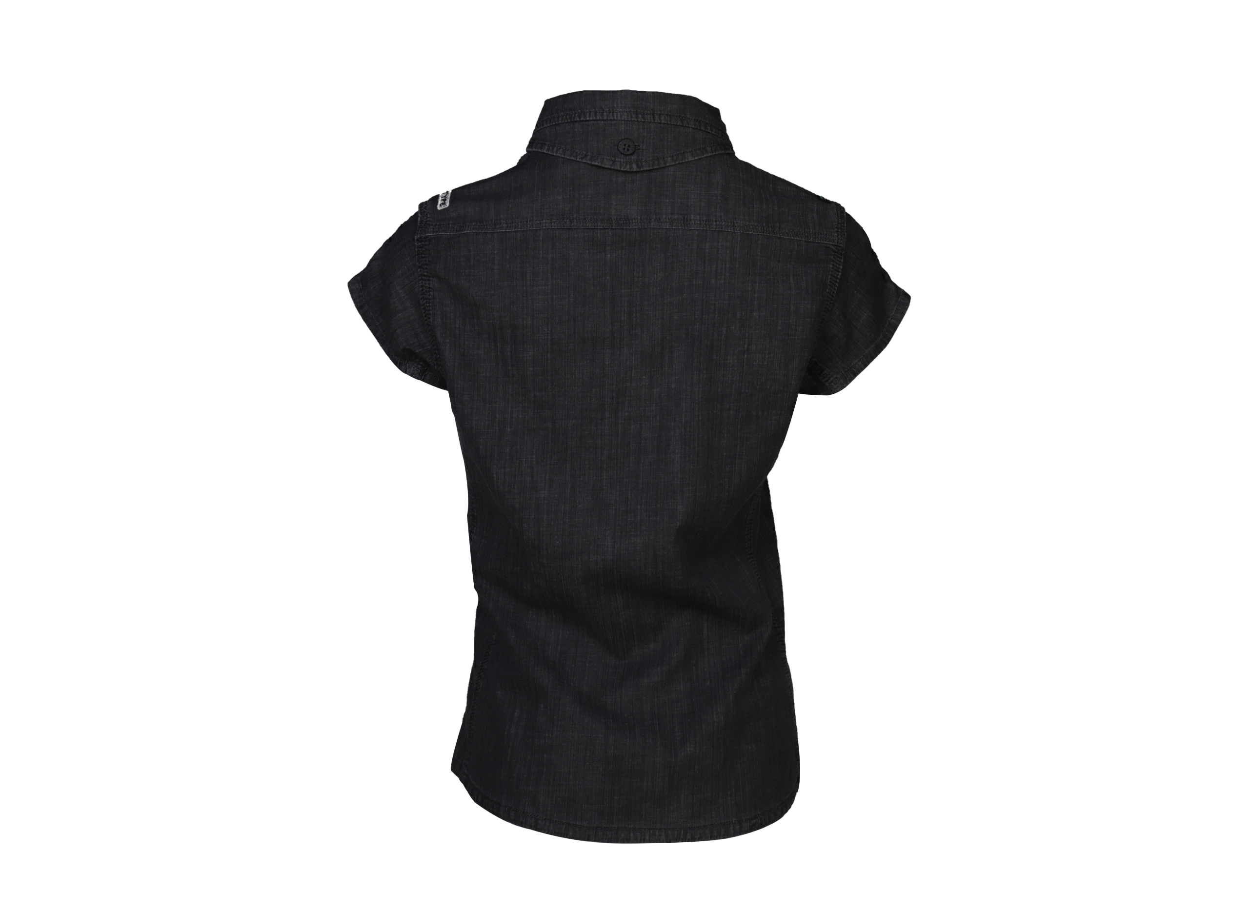 Bluse Damen aus dunklem Jeansstoff – Bild 2